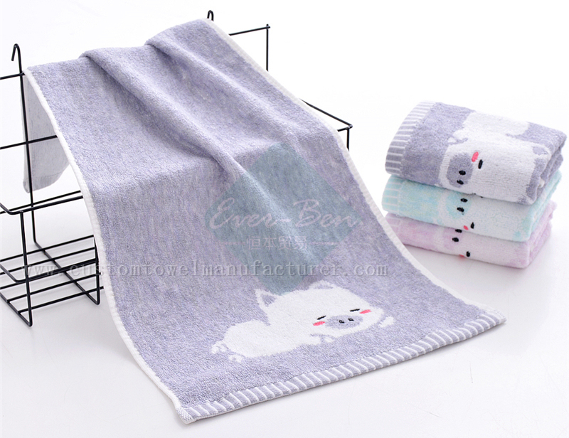 China Bulk Wholesale decorative bathroom towels Wholesaler|Custom Grey Yarn Dyed Kids Embroidery Bamboo Luxury Sweat Towels Supplier for Brazil Argentina Chile Africa Mexico Peru
